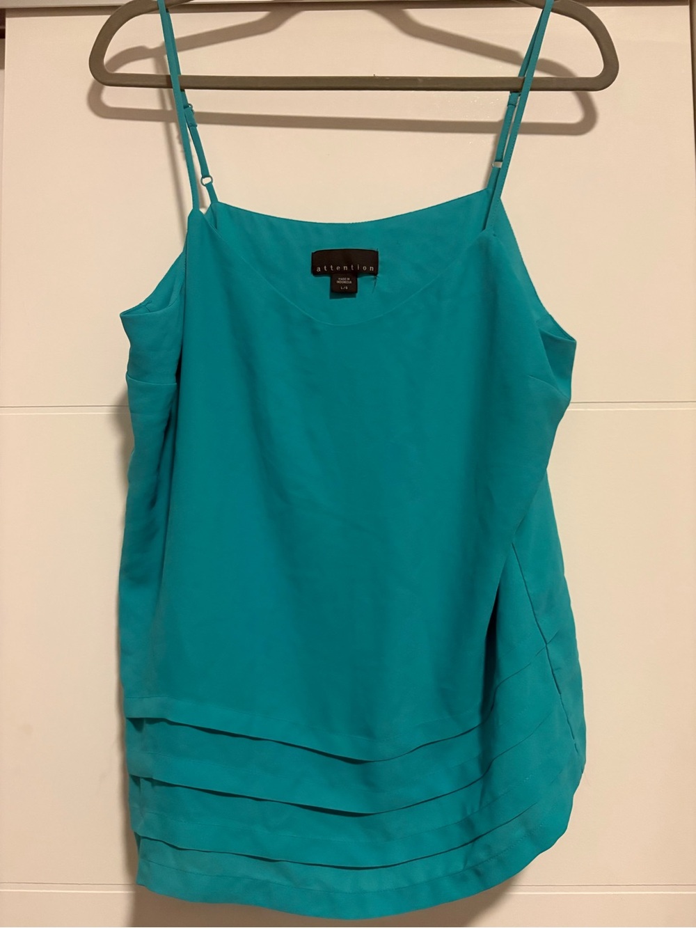 *4 for $30* attention Teal Layered-Hem Spaghetti Strap Camisole